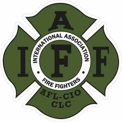 Dark Green Black  IAFF International Association Firefighters - Vinyl Sticker