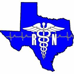Texas State Registered Nurse RN Silver Heartbeat - Vinyl Sticker