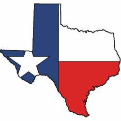 Texas State Outline Flag - Vinyl Sticker