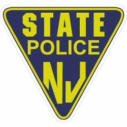 New Jersey State Police Yellow On Blue - Vinyl Sticker