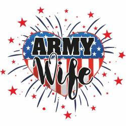 Patriotic Army Wife American Flag - Vinyl Sticker
