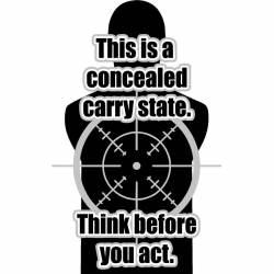 This Is A Concealed Carry State Think Before You Act - Vinyl Sticker