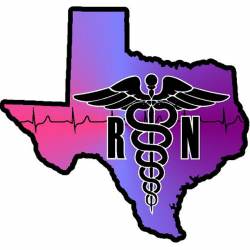 Texas State Registered Nurse RN Multi Color - Vinyl Sticker