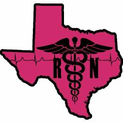 Texas State Registered Nurse RN Pink - Vinyl Sticker