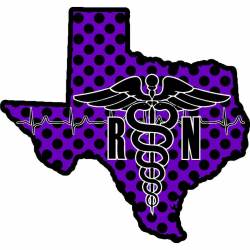 Texas State Registered Nurse RN Purple & Black - Vinyl Sticker