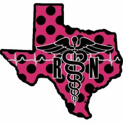 Texas State Registered Nurse RN Pink & Black - Vinyl Sticker