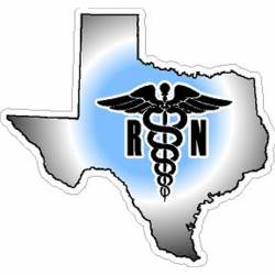 Texas State Registered Nurse RN Black & Silver - Vinyl Sticker