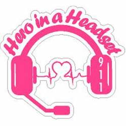 Hero In A Headset Pink - Vinyl Sticker