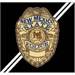 New Mexico State Police Black Background Badge - Vinyl Sticker