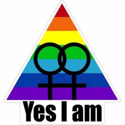 LGBTQ Rainbow Yes I Am Girl Female - Vinyl Sticker