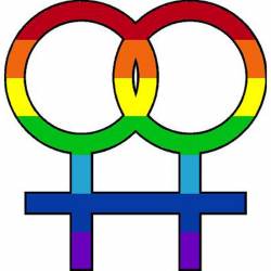 LGBTQ Rainbow Woman Symbol - Vinyl Sticker