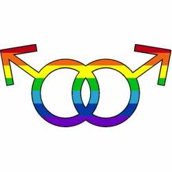 LGBTQ Rainbow Man Symbol - Vinyl Sticker