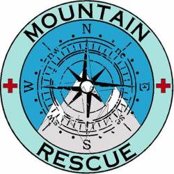 Mountain Rescue Compass Snow Mountain - Vinyl Sticker
