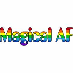 LGBTQ Rainbow Magical AF Block - Vinyl Sticker