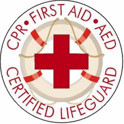 Certified Lifeguard CPR First Aid AED With Cross - Vinyl Sticker