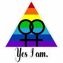 LGBTQ Rainbow Yes I Am - Vinyl Sticker
