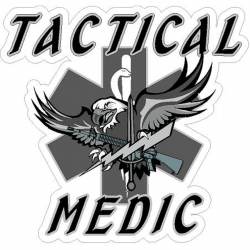 Tactical Medic With Eagle Star Of Life Greyscale - Vinyl Sticker