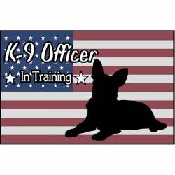 K-9 Officer In Training American Flag - Vinyl Sticker