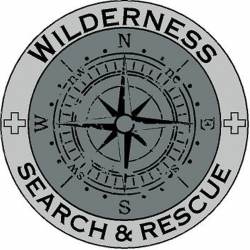 Wilderness Search & Rescue Compass Greyscale - Vinyl Sticker