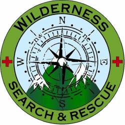 Wilderness Search & Rescue Compass Green - Vinyl Sticker