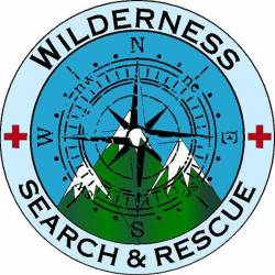 Wilderness Search & Rescue Compass Blue - Vinyl Sticker