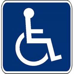 Handicap Blue & White Sign Logo - Vinyl Sticker