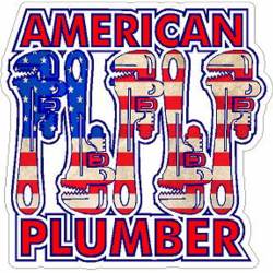 All American Plumber Pipe Wrench - Vinyl Sticker