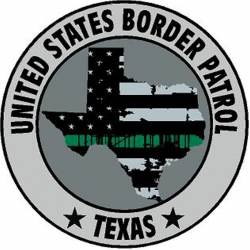 Texas Thin Green Line United States Border Patrol Gray - Vinyl Sticker