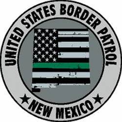 New Mexico Thin Green Line United States Border Patrol Gray - Vinyl Sticker