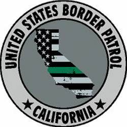 California Thin Green Line United States Border Patrol Gray - Vinyl Sticker