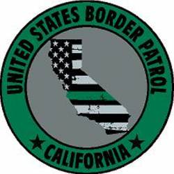 California Thin Green Line United States Border Patrol Green - Vinyl Sticker