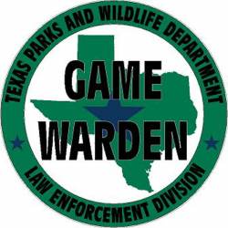 Texas Parks And Wildlife Department Game Warden - Vinyl Sticker
