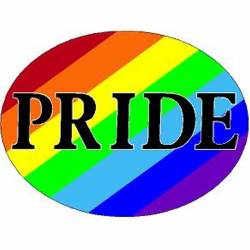 LGBTQ Rainbow Pride Oval - Vinyl Sticker