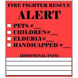 Fire Fighter Rescue Alert Window - Vinyl Sticker