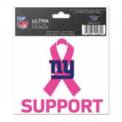 New York Giants Breast Cancer Awareness Support - 3x4 Ultra Decal