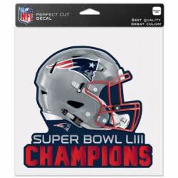 New England Patriots Super Bowl LIII 53 Champions - 8x8 Die Cut Decal
