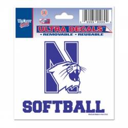 Northwestern University Wildcats Softball - 3x4 Ultra Decal
