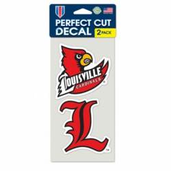 University Of Louisville Cardinals - Set of Two 4x4 Die Cut Decals