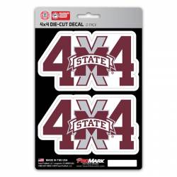 Mississippi State University Bulldogs 4x4 Off Road - Set of 2 Sticker Sheet