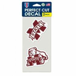 Mississippi State University Bulldogs - Set of Two 4x4 Die Cut Decals
