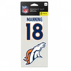 Peyton Manning #18 Denver Broncos - Set of Two 4x4 Die Cut Decals