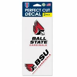 Ball State University Cardinals - Set of Two 4x4 Die Cut Decals