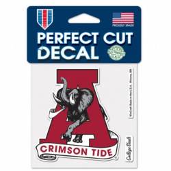University of Alabama Crimson Tide & Elephant Retro Logo - 4x4 Die Cut Decal
