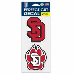 University Of South Dakota Coyotes - Set of Two 4x4 Die Cut Decals