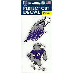 University Of Wisconsin-Whitewater Warhawks - Set of Two 4x4 Die Cut Decals