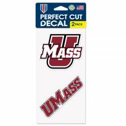 University Of Massachusetts-Amherst Minutemen Script Logo - Set of Two 4x4 Die Cut Decals