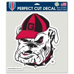 University Of Georgia Bulldogs Bulldog With Hat - 8x8 Full Color Die Cut Decal