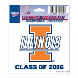 University Of Illinois Fighting Illini Class Of 2016 - 3x4 Ultra Decal
