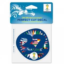 Fifa World Cup 2014 32 Nations - 4x4 Die Cut Decal
