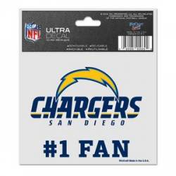 San Diego Chargers #1 Fan - 3x4 Ultra Decal